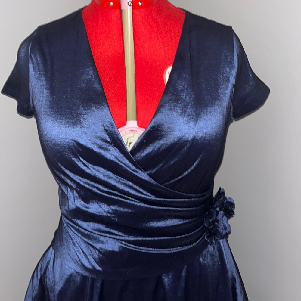 Jessica Howard Navy Blue Formal Dress Size 16 - Picture 2 of 4